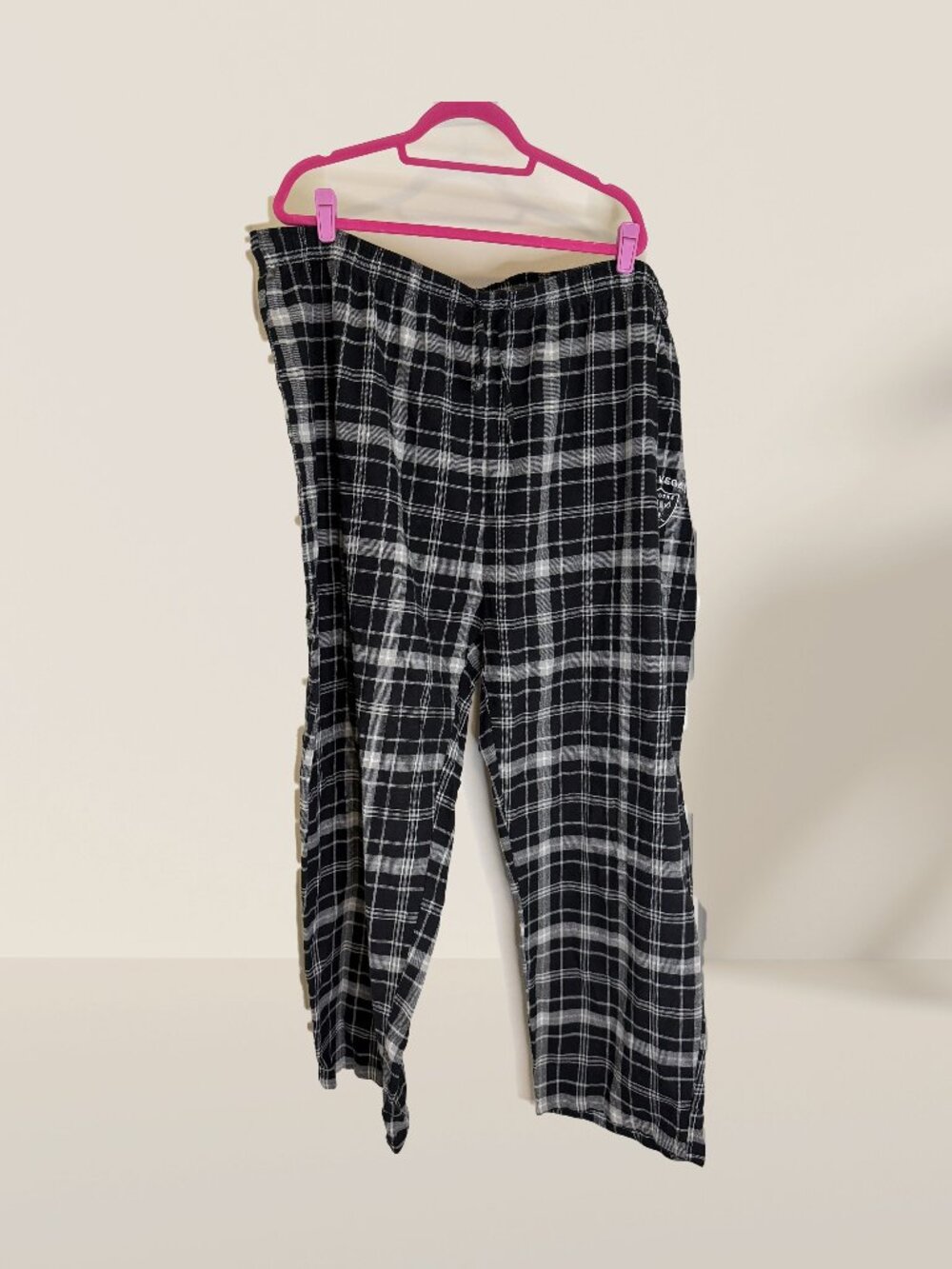 Las Vegas Raiders NFL Flannel Pajama Lounge Pants Mens 4XL | Black Plaid